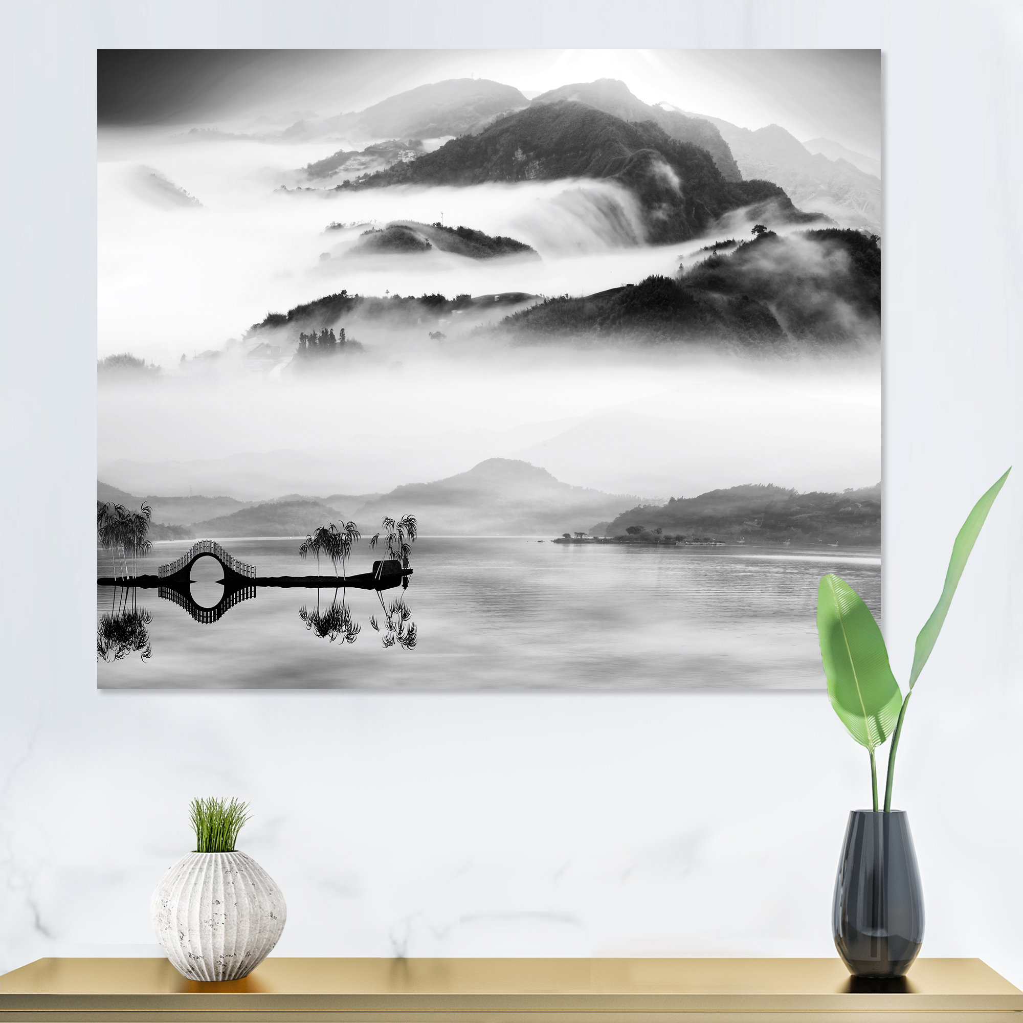 Toile Monochrome Mountain Landscape de HomeSense